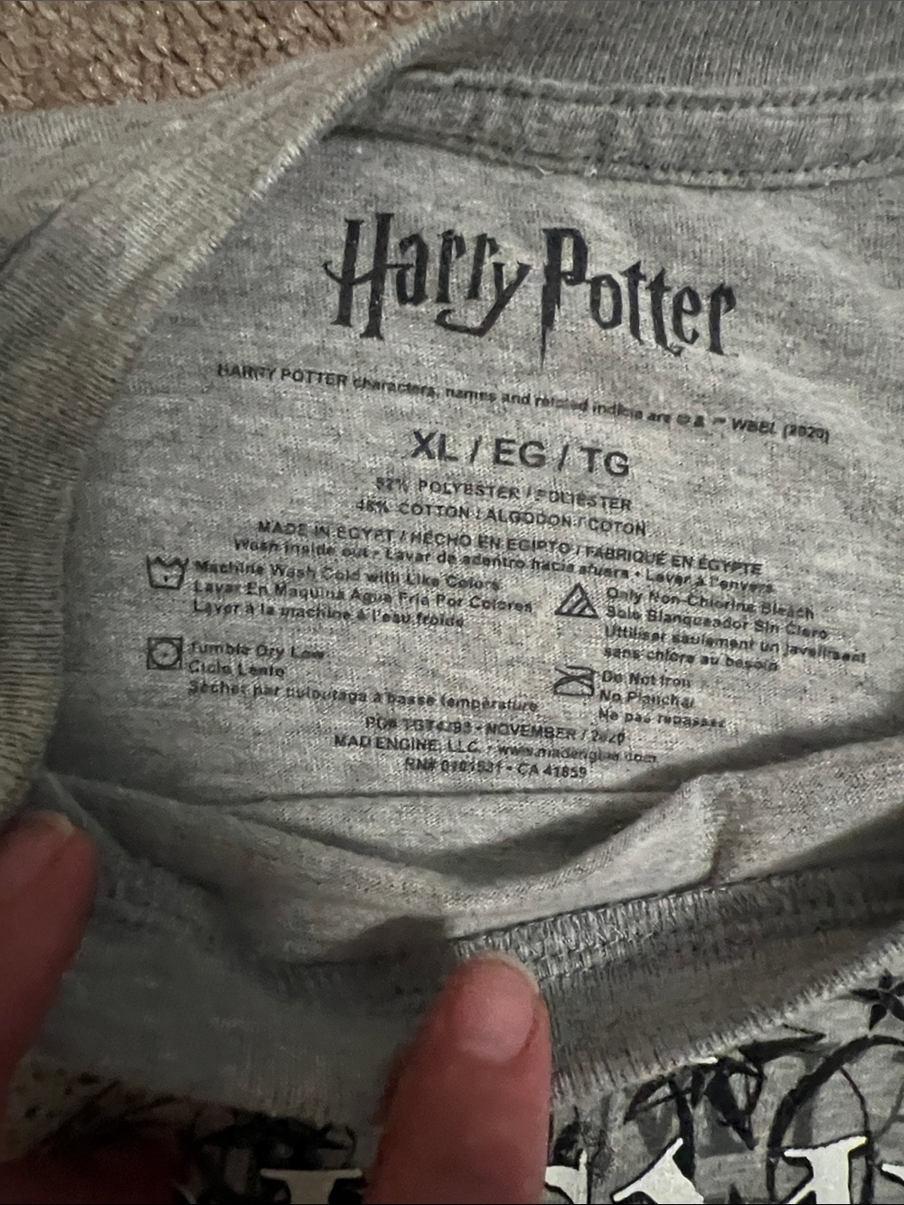 Harry Potter “I Solemnly swear that I am up to no good” gray tee shirt - Picture 3 of 3
